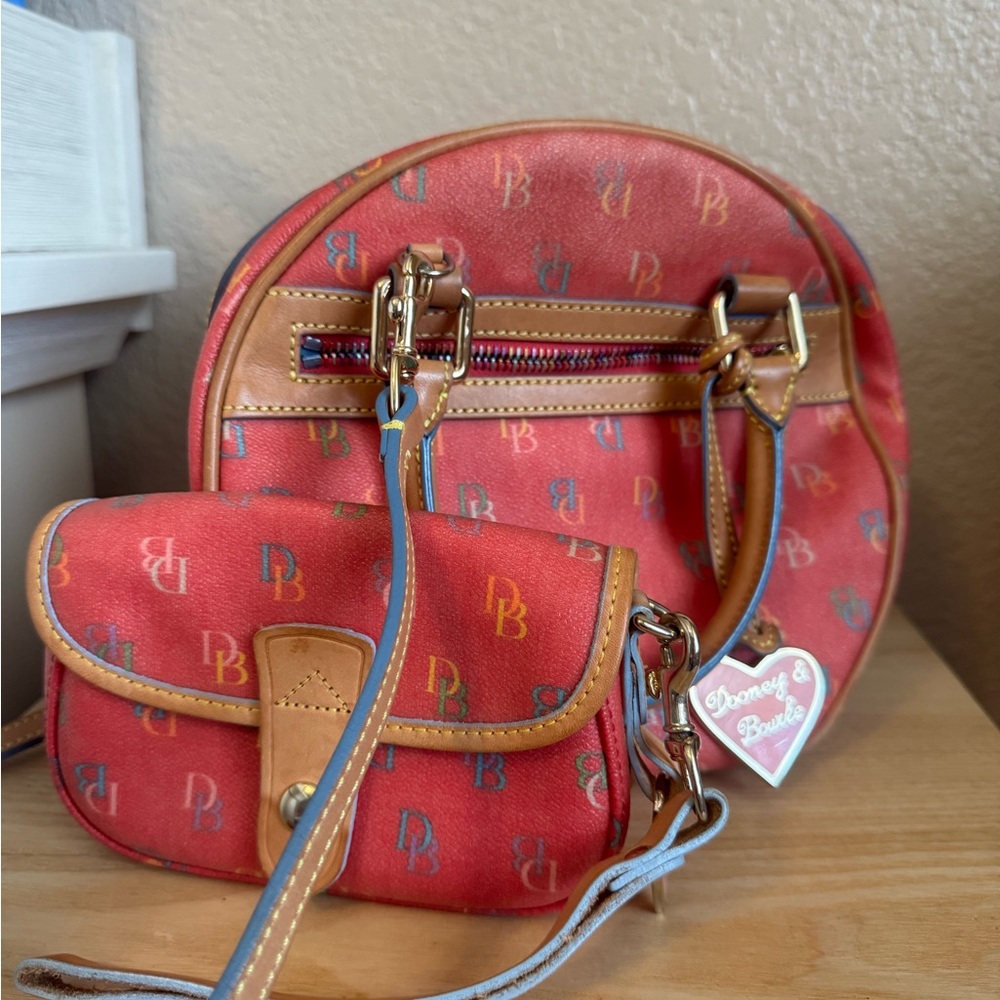 Dooney & Burke Vintage Y2K Monogram Canteen Style Bag with Wallet